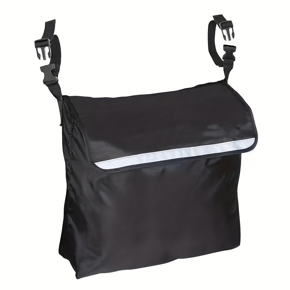 E-shop 1 Stück Große Rollstuhl-Aufbewahrungstasche – Schwarze Oxford-Stoff Einkaufswagen-Rückenlehnen-Organizer, Hängende Rückenlehne und