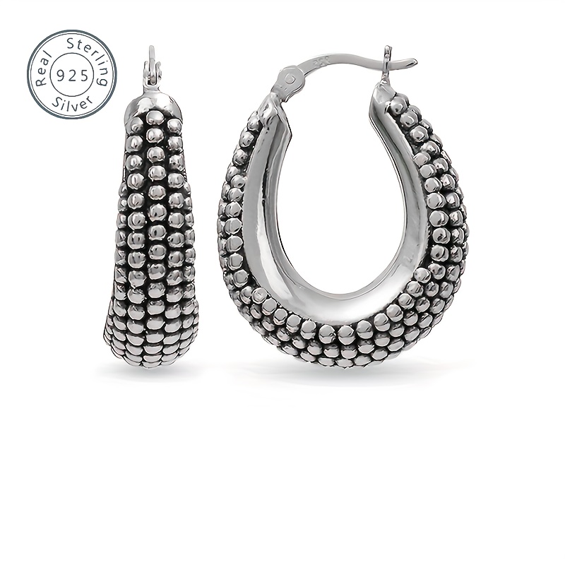 925 Silver Women's Balinese Stud Earrings High-end Luxury Women's Jewelry Elegant Sexy Fashion Trend Christmas Carnival Valentine's Day Holiday Gift Birthday Gift Free Exquisite Packaging Gift Box