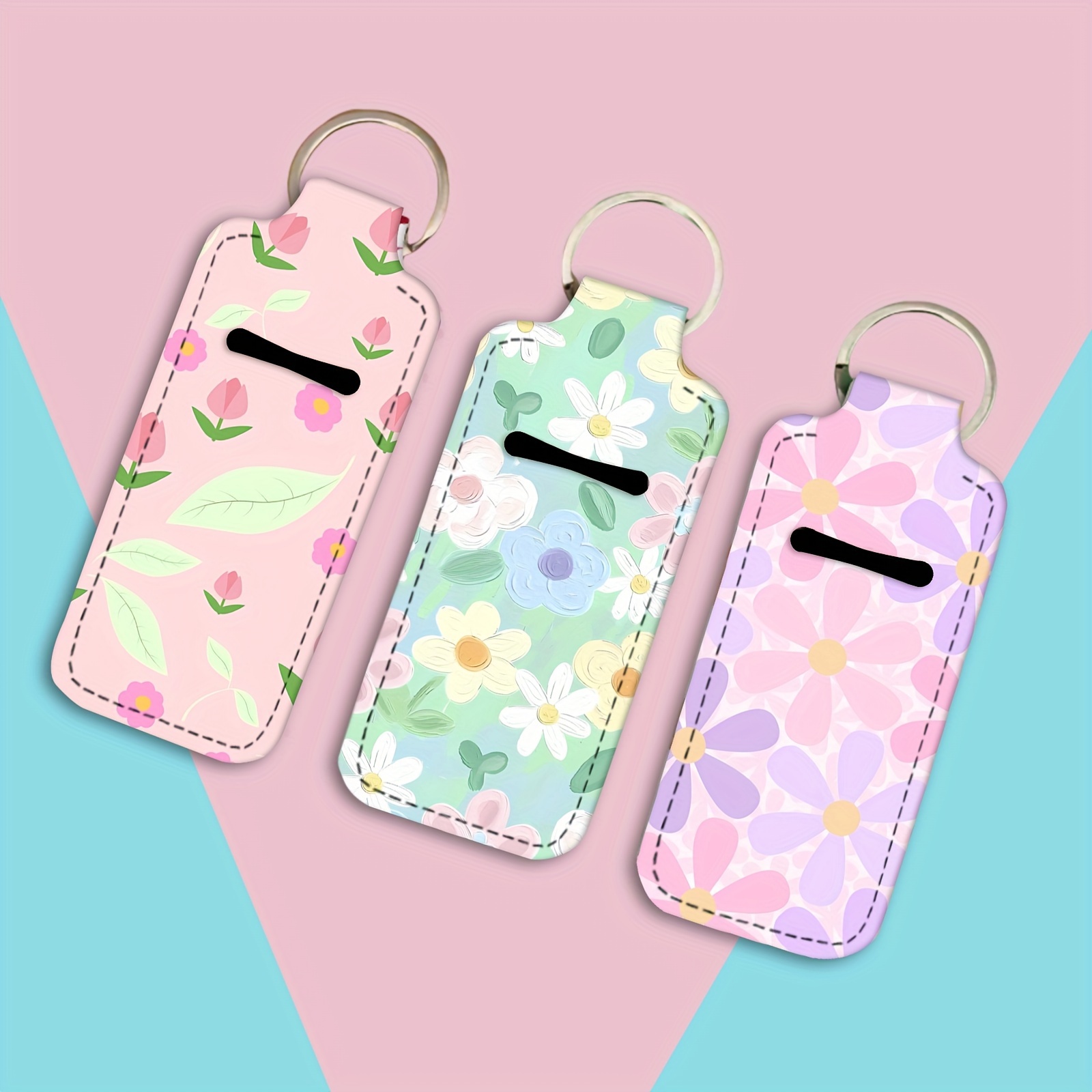 

3pcs Flower Cartoon Key Chain For Men, Cartoon Car Key Chain, Bag Backpack Pendant