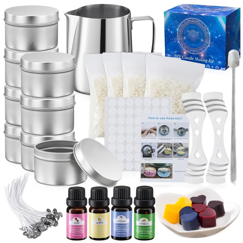 TEMU Adult Beginner Diy Candle-making Set, Including Soy Wax, Wick, Candle Jar, Essential Oil And Other Candle-making Sets. Making Candles With Is ,