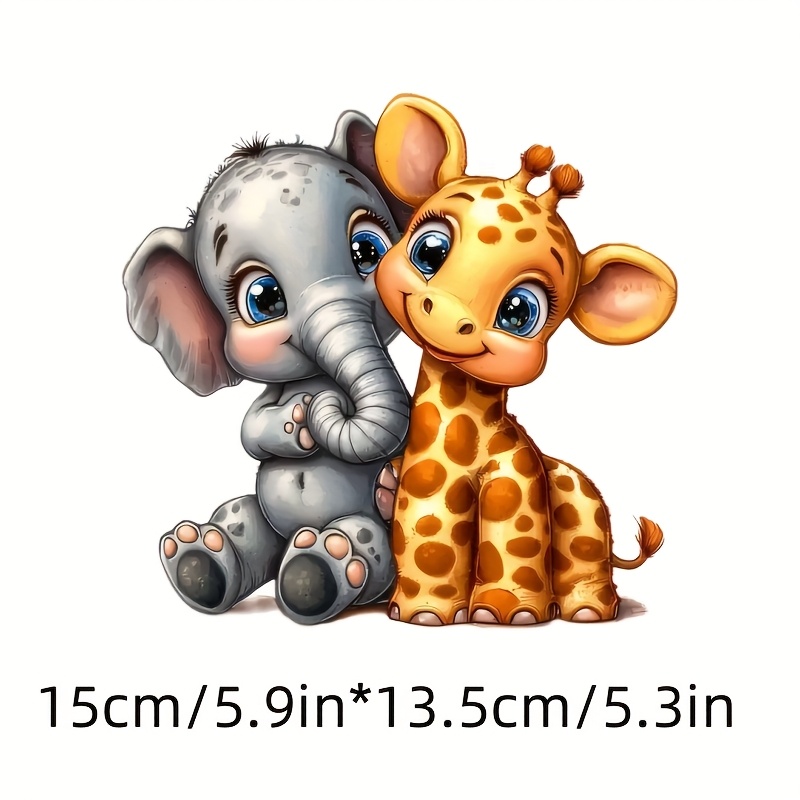 Image of Giraffe And Elephant Stickers - Suitable For Cars, Trucks, Motorcycles, Laptops, Toolboxes, Suitcases, Yachts, Fishing Boats, Home Decor