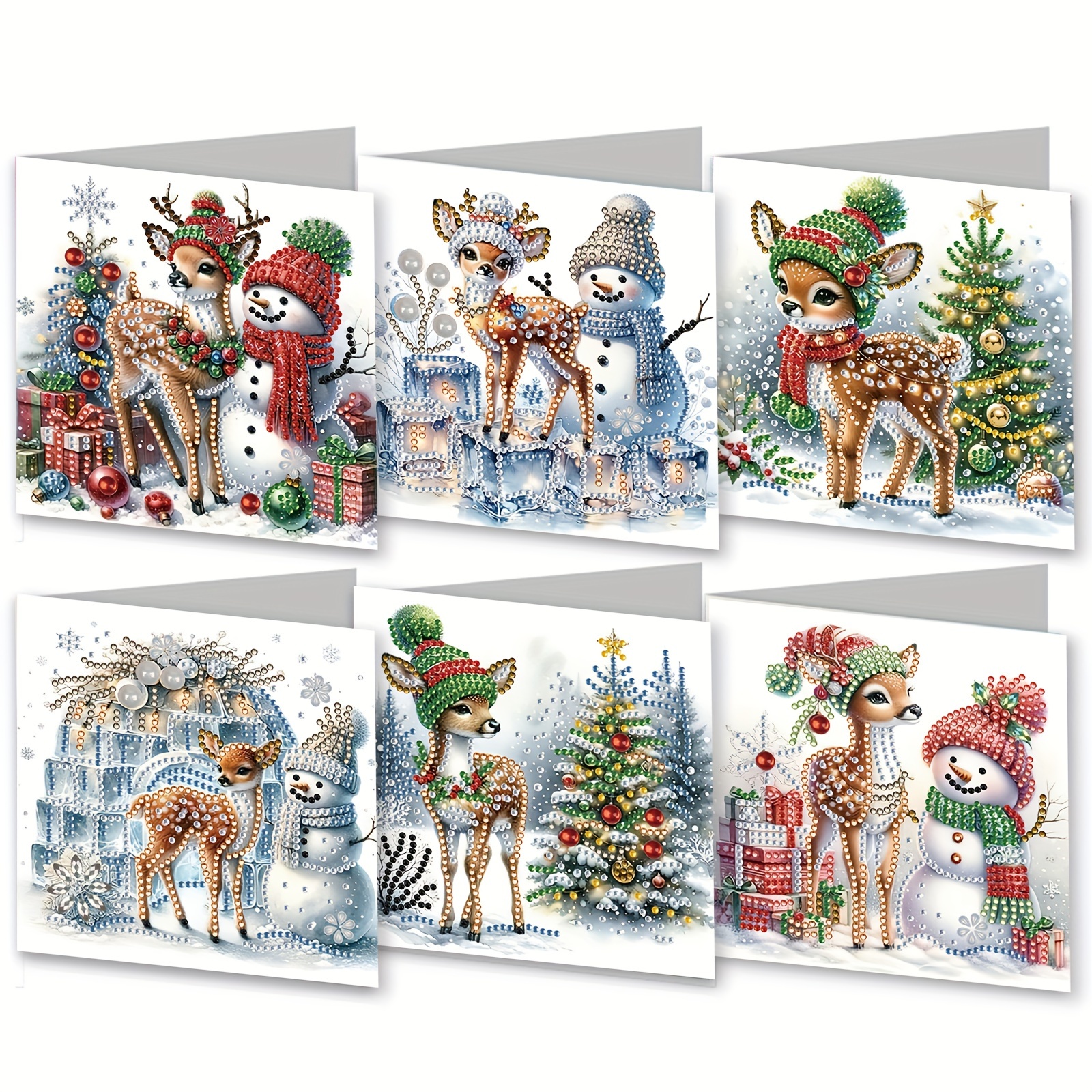 

6pcs Greeting Set - Christmas Tree, Snowman & | Wishes | For , & | Unique Kit