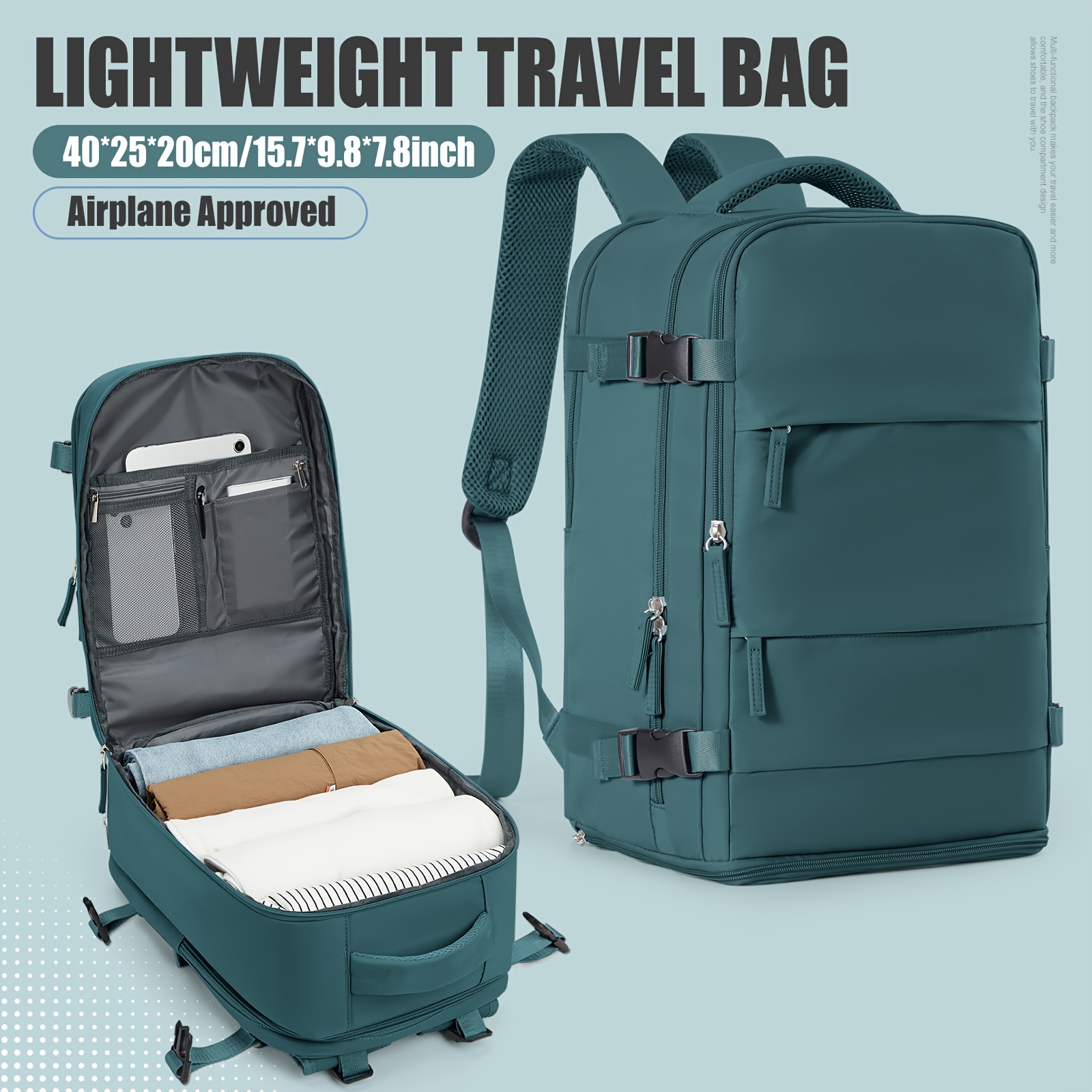 travel backpack 40 x 20 x 25 cabin bag ryanair approved - Temu