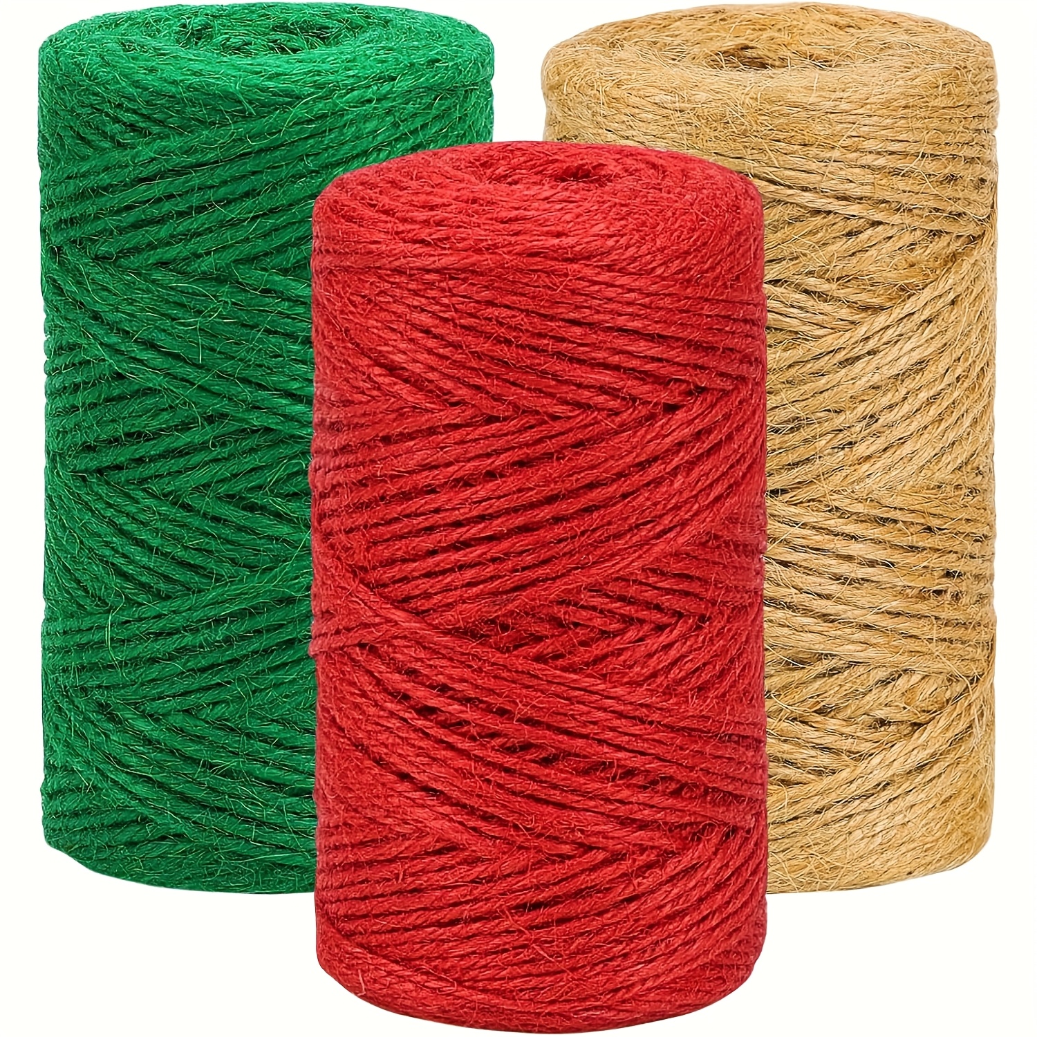 TEMU 3 Rotoli 100M da Maglia Natalizia - , Verde, da Maglia Naturale, per Confezioni Regalo, Ghirlande, Decorazioni Festive - Resistente, Morbida,