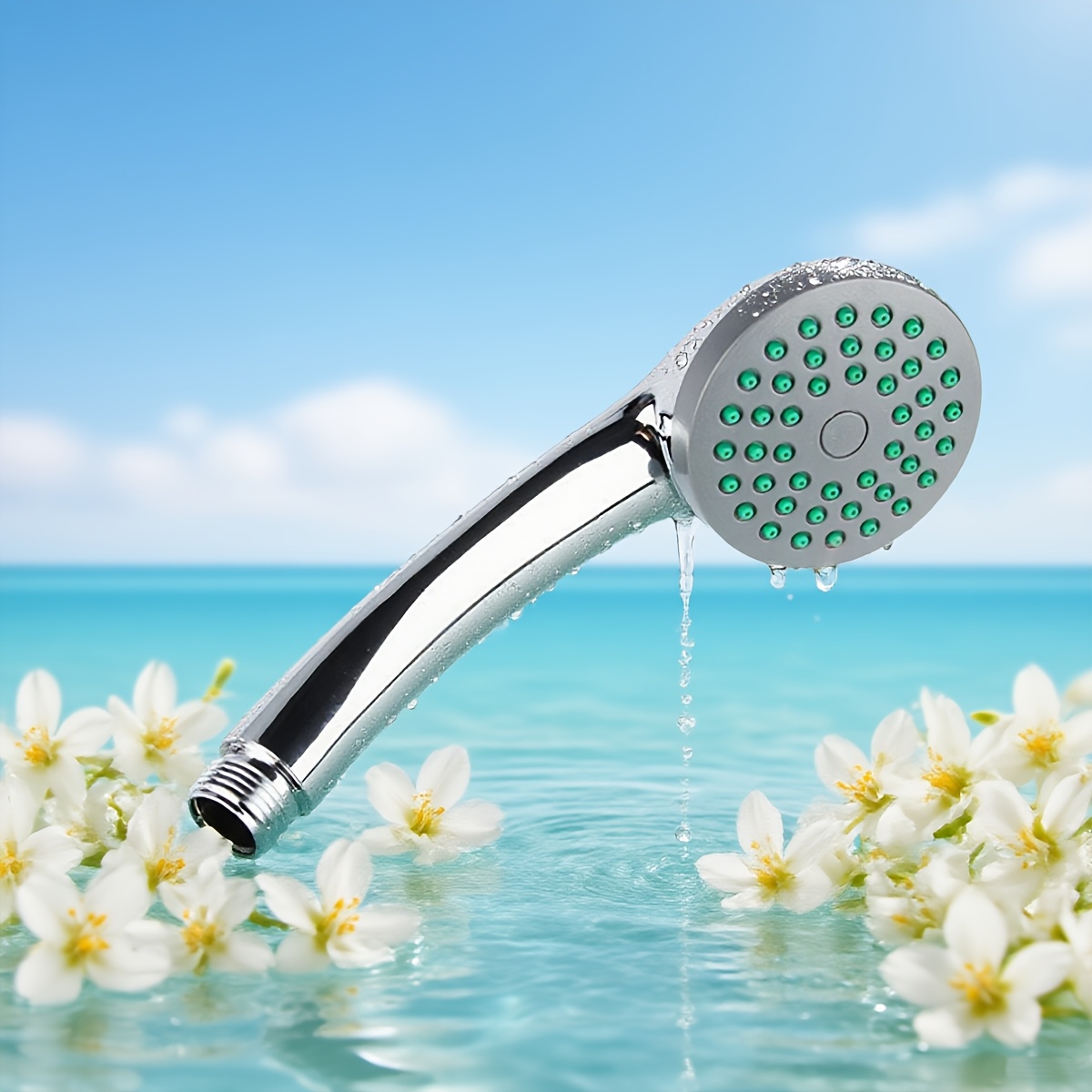 Adjustable Handheld Showerhead with Pressure-Boosting Feature