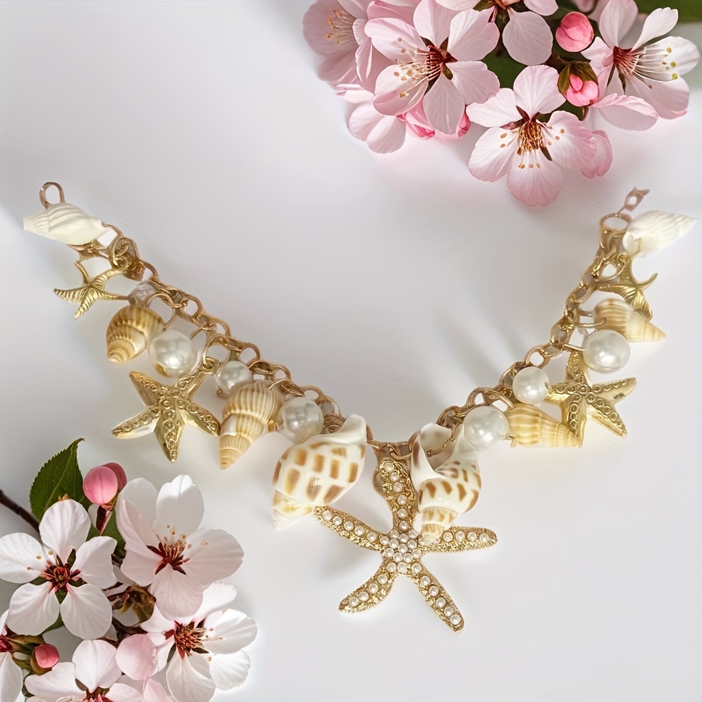 

Men's Trendy Creative Bohemian Starfish Shell Bracelet, Holiday Birthday Gift For Boyfriends/ Girlfriends
