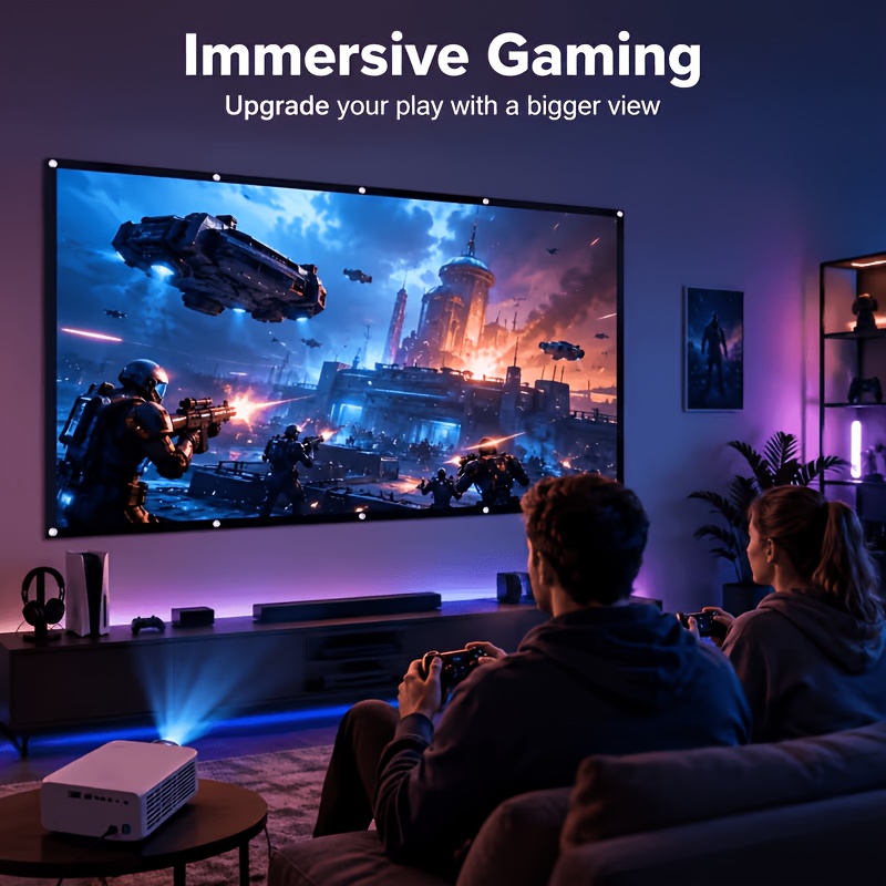 Upgraded 120-Inch Projector Screen with Black Border