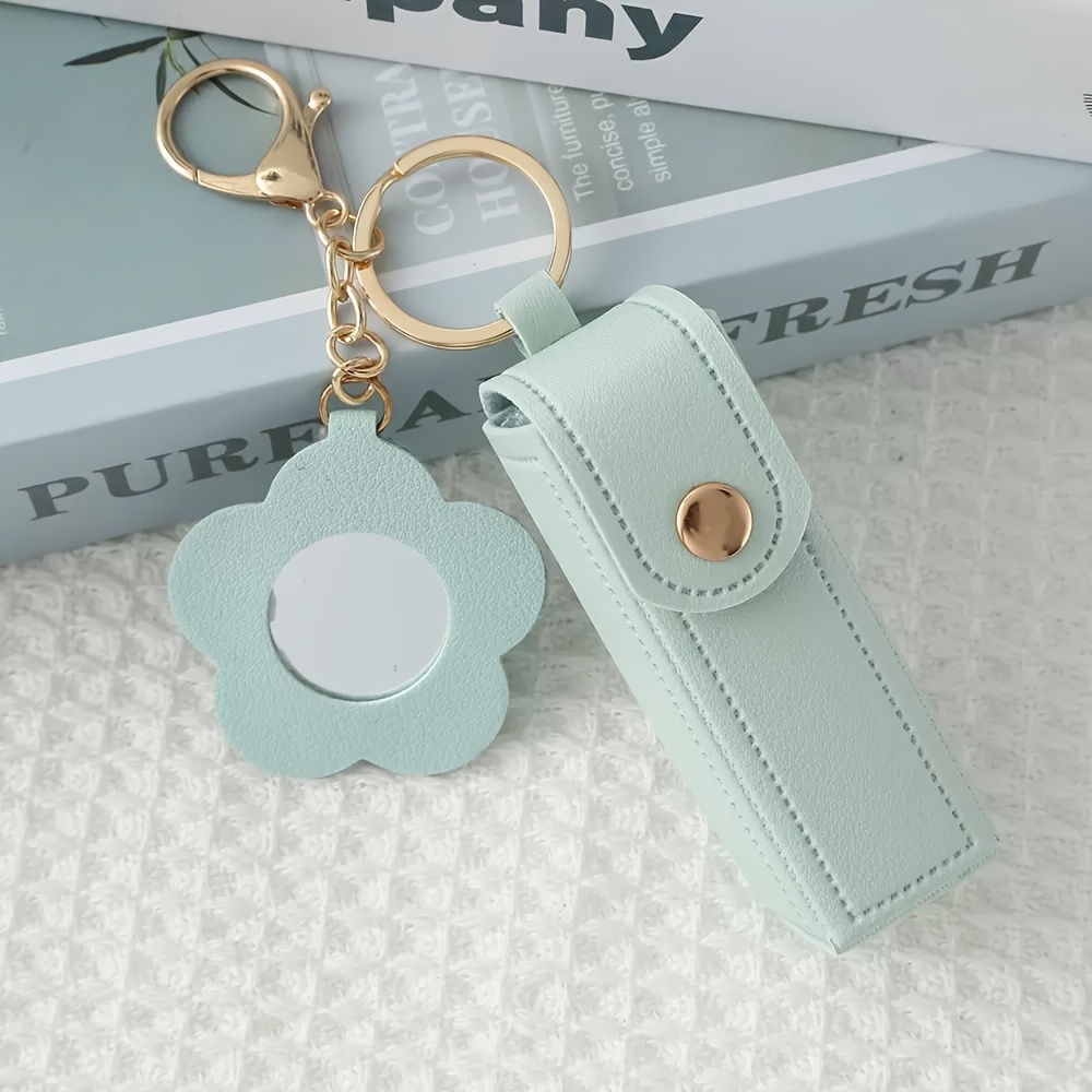 TEMU Regalo de calidad 2026 para mujeres: Último organizador de lápiz labial portátil | Adorable diseño de espejo con forma de flor | | Mini neceser