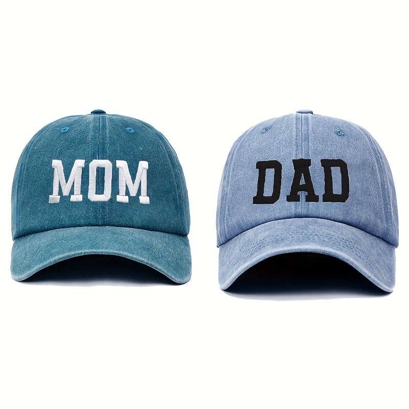 TEMU 2 шт. унісекс вуличний DAD.MAMA вишиті бейсболки для пари, ідеальні для на відкритому повітрі. Тканина: плетена