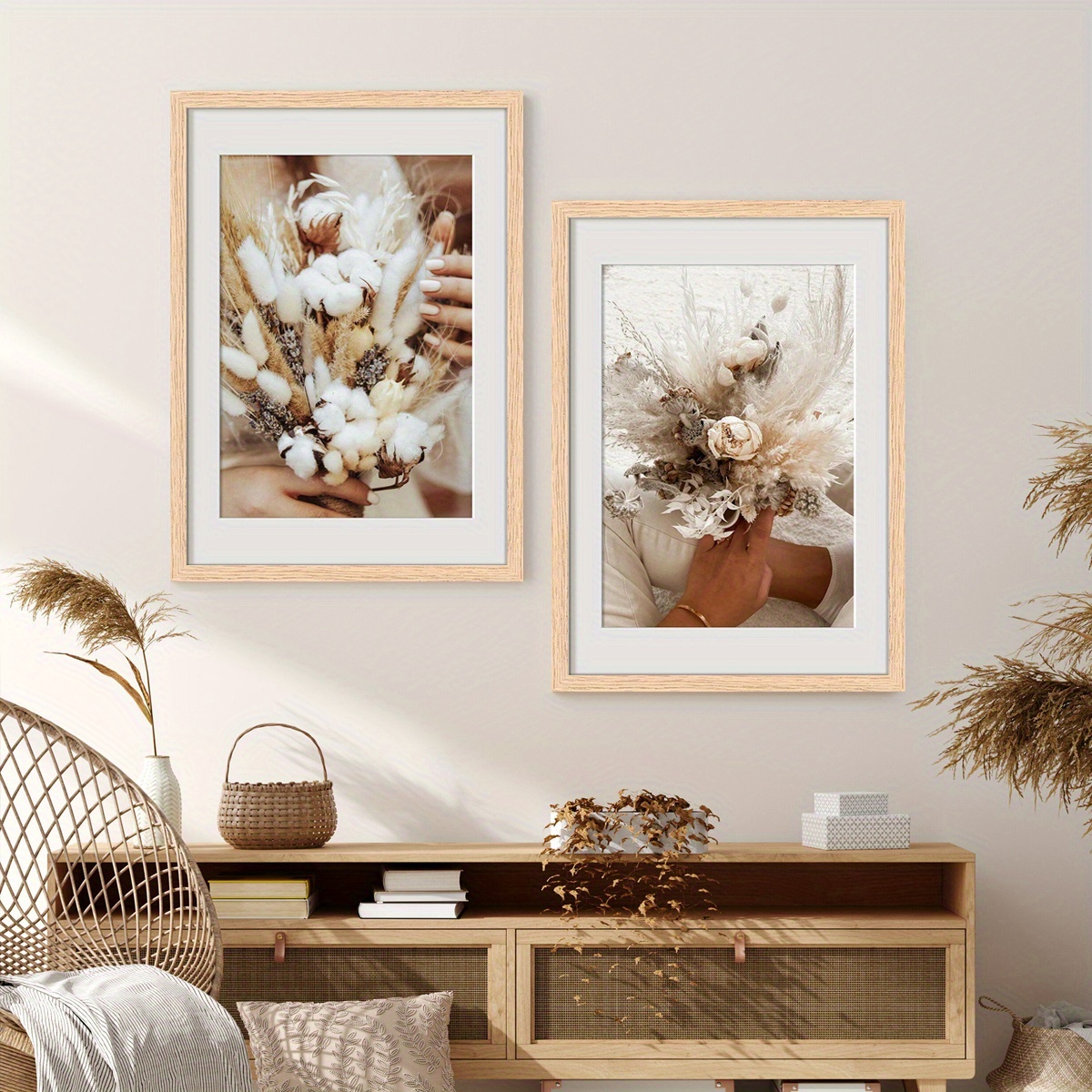 upsimples Lot de 3 cadres photo A4 en bois pour photos, images, posters