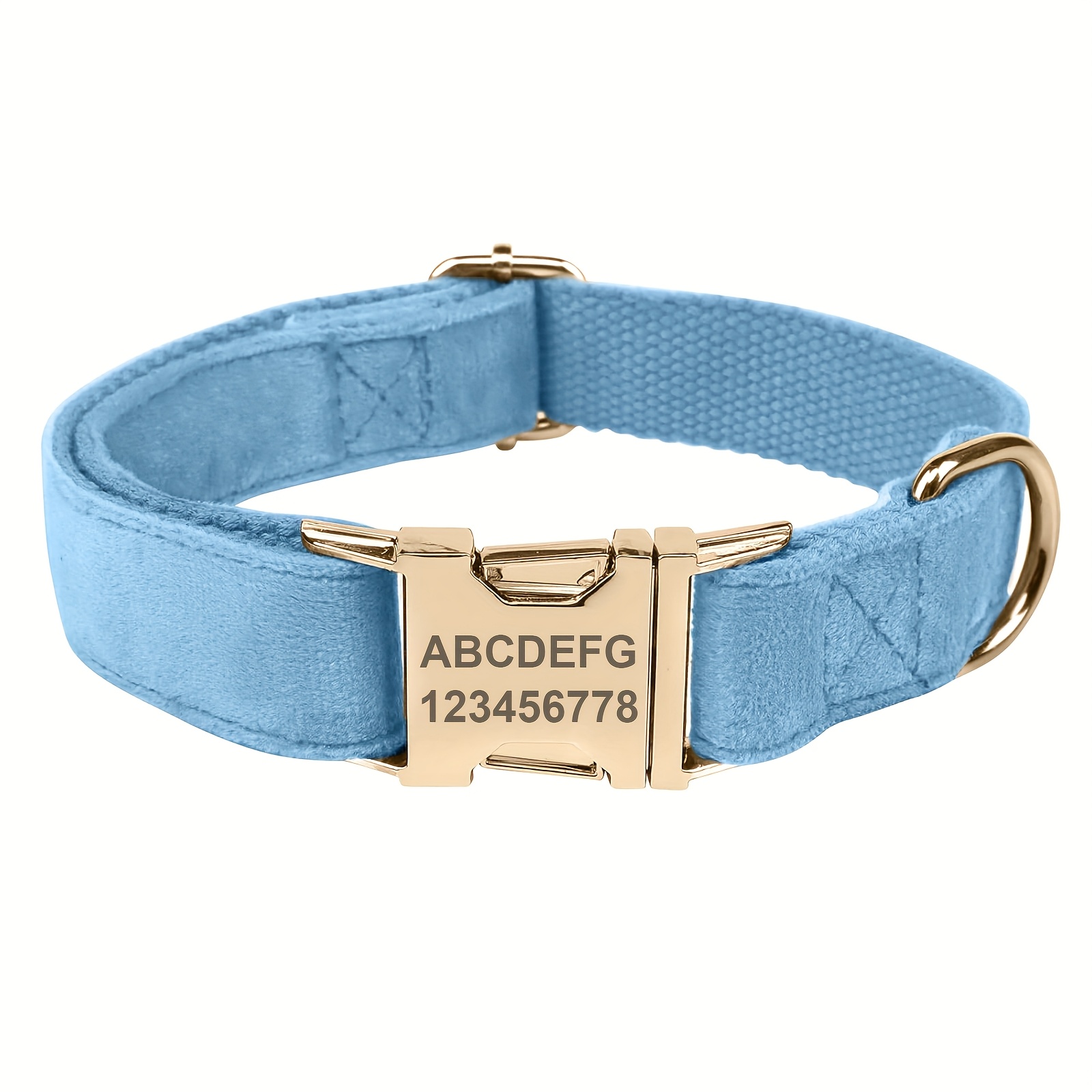 TEMU Design Velvet Pet Collars, Available In 15 Colors And 4 All Breeds. Customizable With Unique Identifiers, Durable And Sturdy, Suitable For Pet