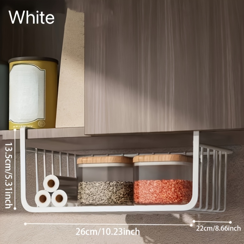 TEMU Extra Large Box - No-installation Hanging Basket For Kitchen, Dorm Desks, Etc. - Multi-functional Tiered Shelf With Durable Wire Mesh Design -