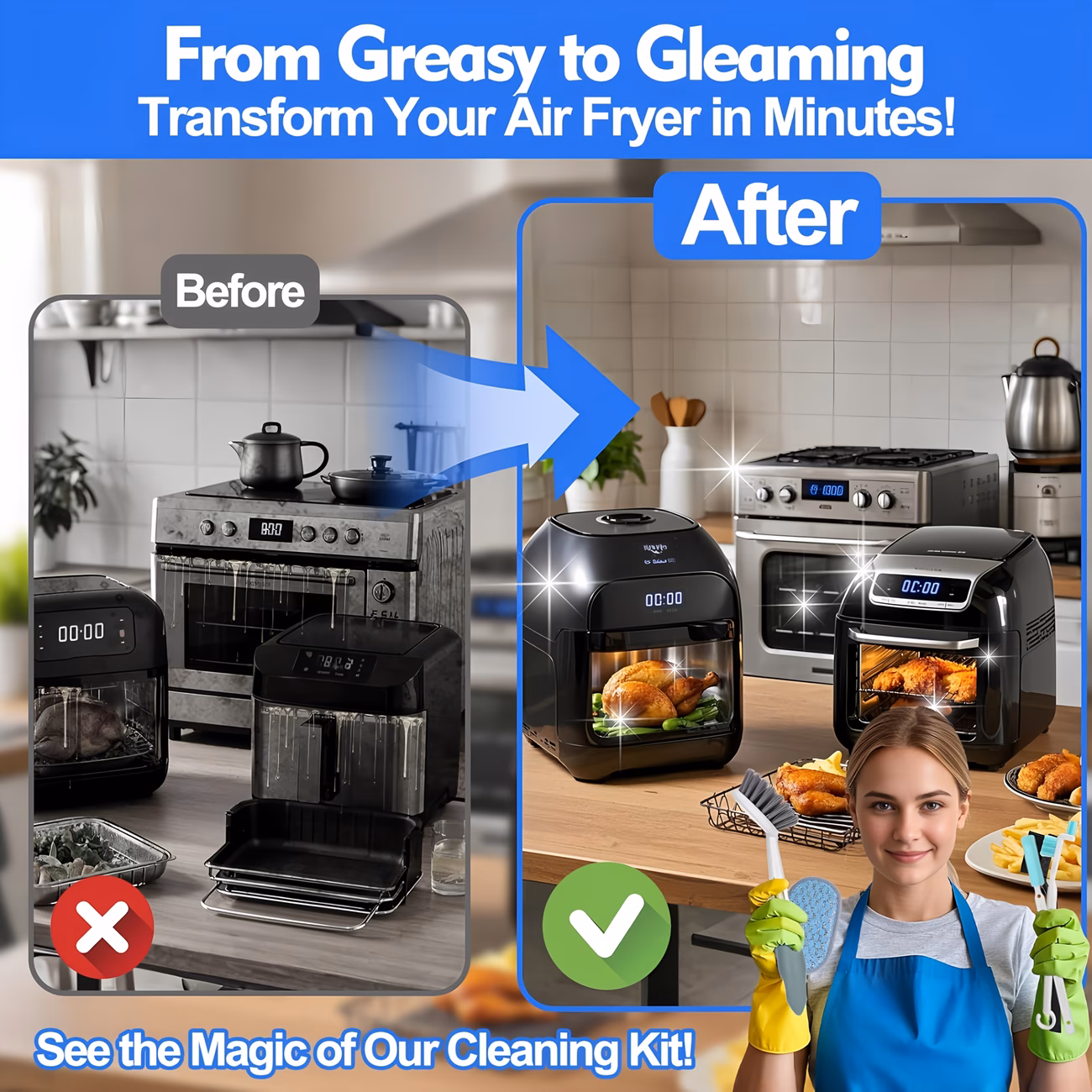 air fryer cleaner brush kits 6pcs air fryer cleaning brush tools accessories kitchen cleaning tools Product details 1