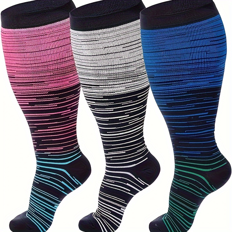 Plus Size Compression Socks 15-20mmHg Moderate, Wide Calf Extra Large,  Unisex