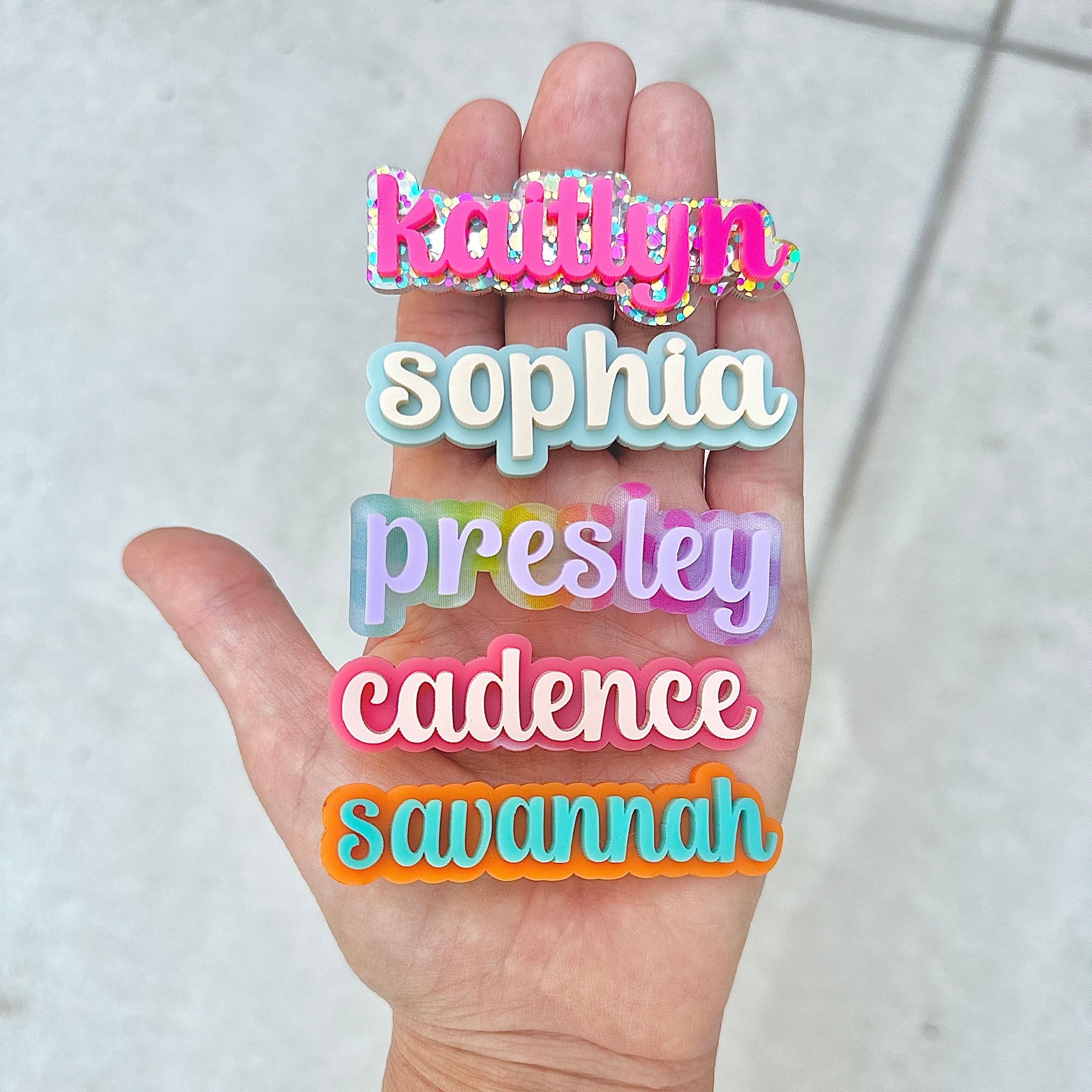 

Custom Acrylic Name Hair Clip - Personalized 3d Double-layer Letter Design, Elegant & Simple Rectangle Barrette With Sparkle Accents - Perfect Gift For Best Friends