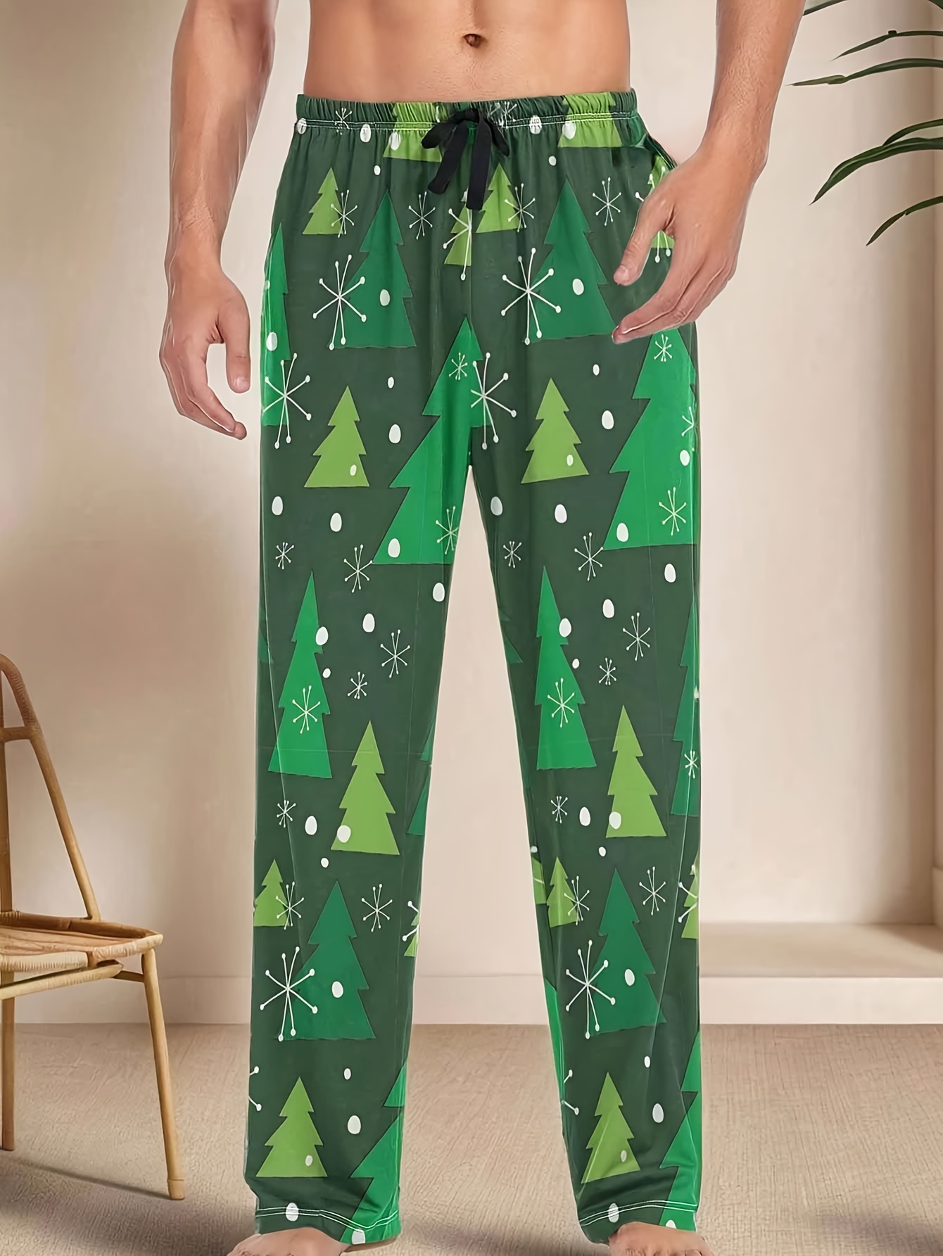 mens christmas pajama pants red snowflake print Temu United Kingdom