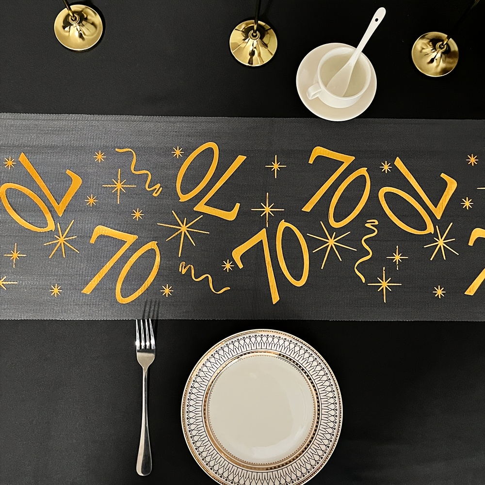 E-shop Goldfolien-Nummern-Tischflags 70/80/90, geeignet für Geburtstagsfeiern, Jubiläen, Feiertage, Hochzeiten, Abendessen, ideal für Jubiläumsfeiern