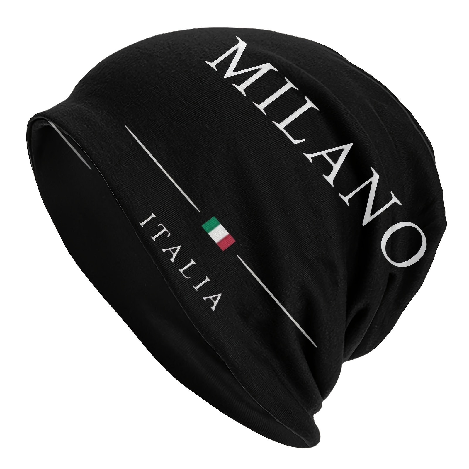 

1pc Italia Polyester Beanie With Elastane - Unisex Soft Knit Cap For Outdoor Activities, Stretchy Non-woven Fabric, Hand Washable - Funky Skull Cap Ideal For Gifting