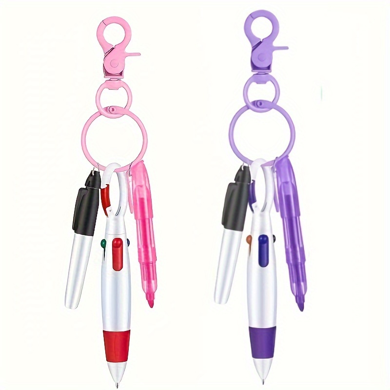 

2sets/8pcs Nurse Pen Pack Set Nurse Pens For Badge Include 2pcs Tip Highlighter, 2pcs Permanent Marker Pen, 2pcs Retractable Ball Pen With 2pcs Nursing Keychain Clip