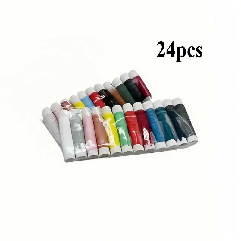 TEMU Lot de 24 fils à coudre, couleurs assorties — Un kit de fils à coudre pour le bricolage pour débutants, parfait pour les amateurs de loisirs