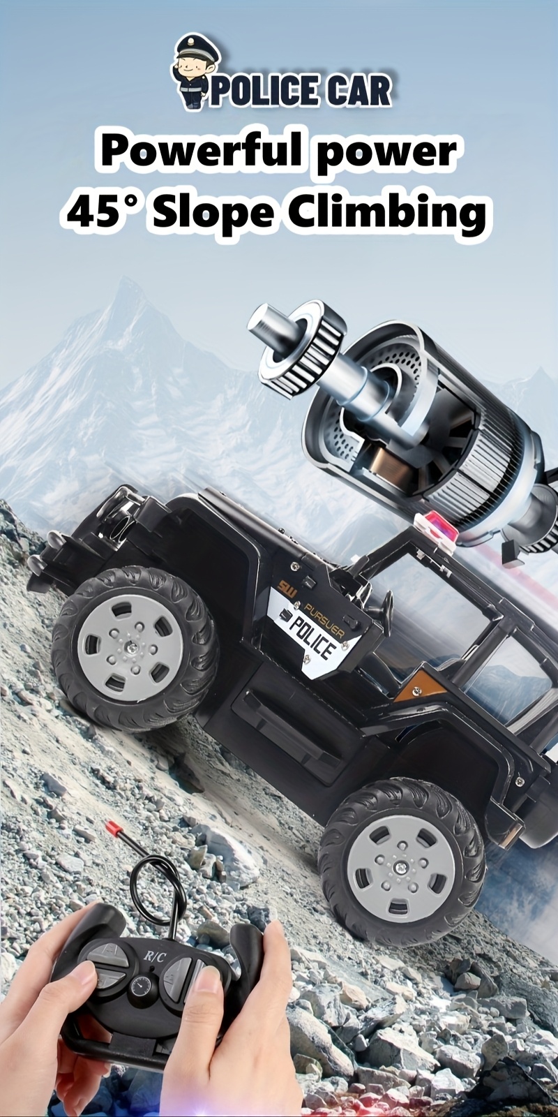 Alloy RC Off-road Vehicle, Toy Car Model, Remote Control Monster Truck, All-terrain Electric Toy with Lights, Toys for Children Over 3 Years Old, Children's Educational Toys, Birthday Gift