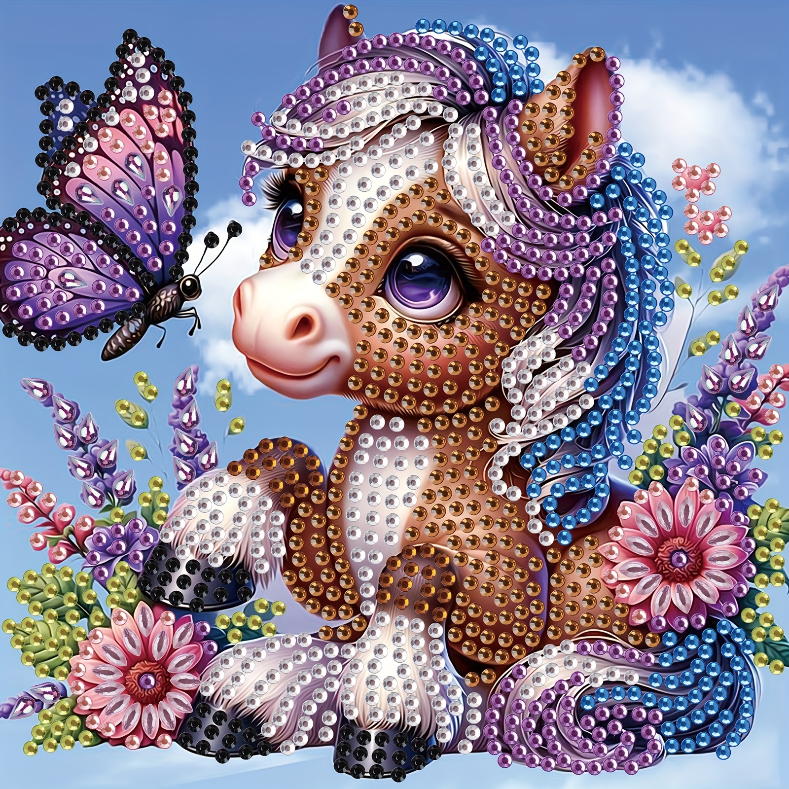 5d diamond painting set adorable pony pattern diy special crystal horse art adult   diamond 3d 4d 5d gem wall decoration gift full set