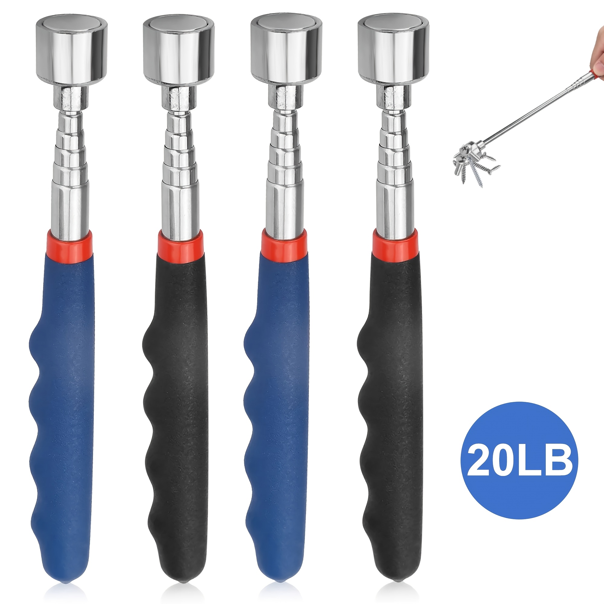 TEMU Set Of 4 Telescoping Magnetic Retrieval Tools, Of To 20 , Extending From 7 Inches To 30 Inches, Perfect For Father's Day And New Year