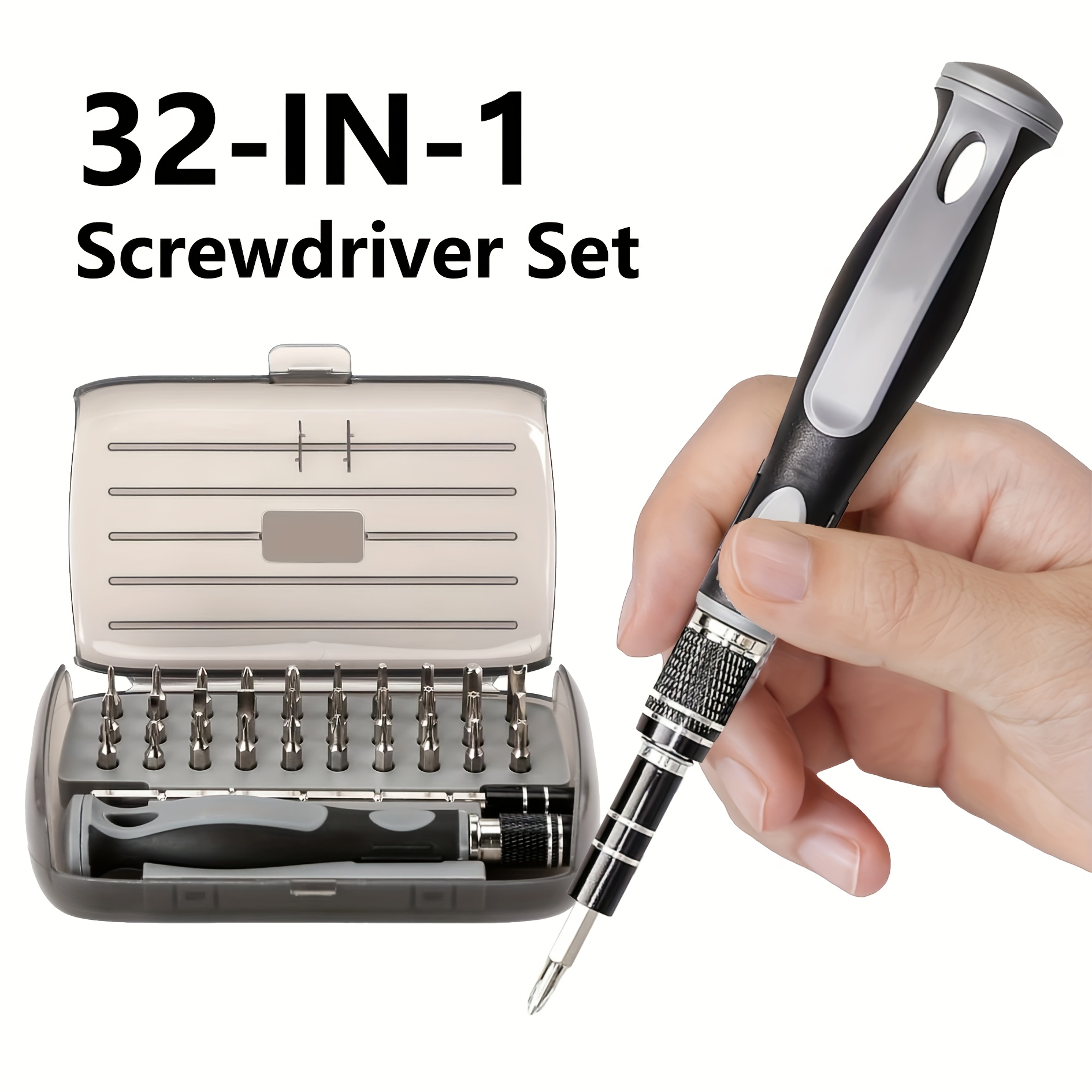 

32pcs Magnetic Screwdriver Set With Case, Precision Repair Tool Kit For Jewelers, Watches, Phones, Laptops, Computers, Toys, Includes Torx Screwdriver, 's Gift