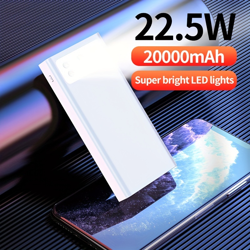 

Portable Power Bank 20000mah, 22.5w Pd , With Led Display & Lighting, Usb-c Dual , Universal Compatibility, Rechargeable Lithium Polymer Battery, Emergency Backup For Iphone/android