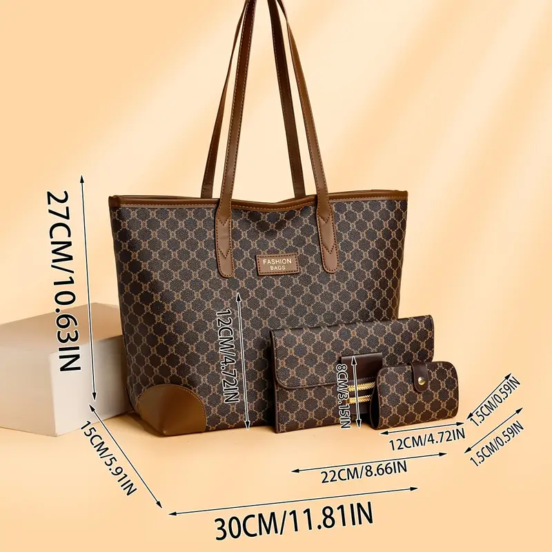 stylish and versatile high end large capacity womens tote bag set of three details 2