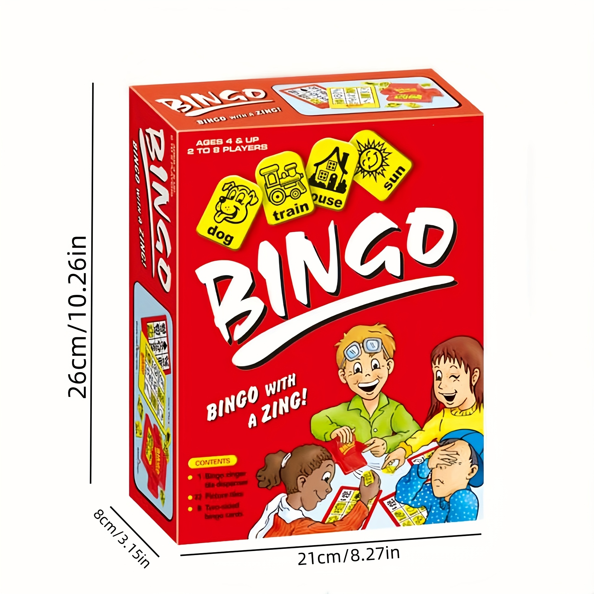 Engels Woordleer Speelgoed met Bingomachine - Interactief Rood Educatief Bordspel voor Kinderen van 4-8 Jaar met Afbeeldingskaarten