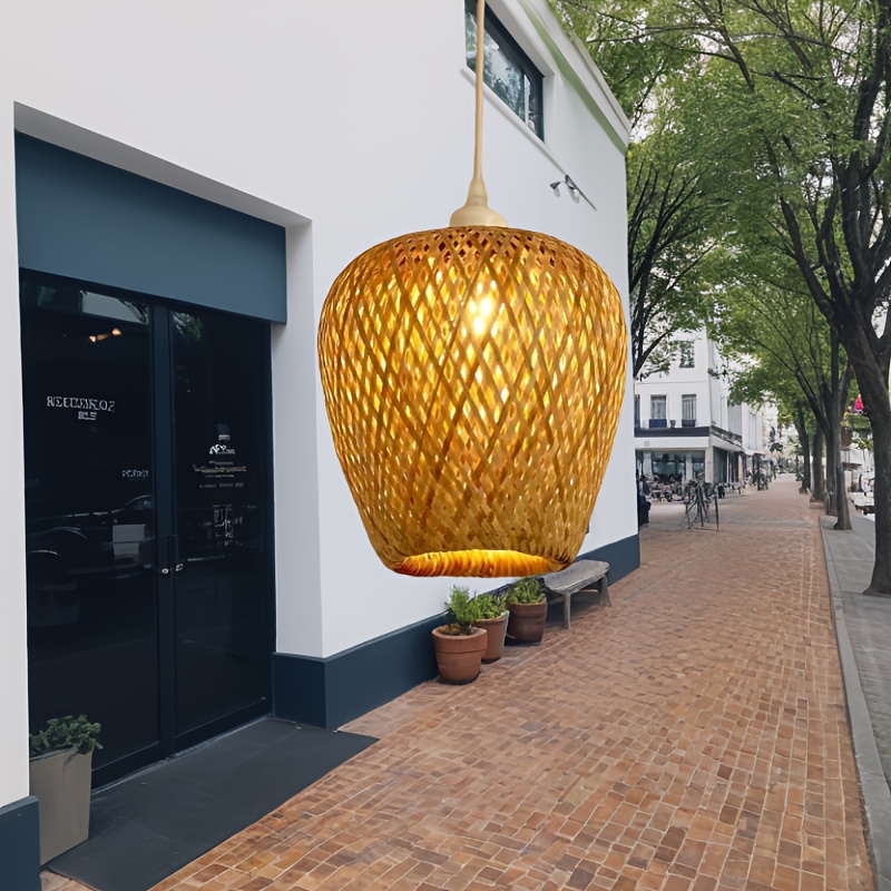Bamboo Rattan Lamp Shade - Zen Asian-inspired Cylindrical Diffuser With E26/e27 Socket Compatibility, Traditional Chinese Lantern For, Restaurant & Spa (replaces Old Shades) - Bamboo Bulb