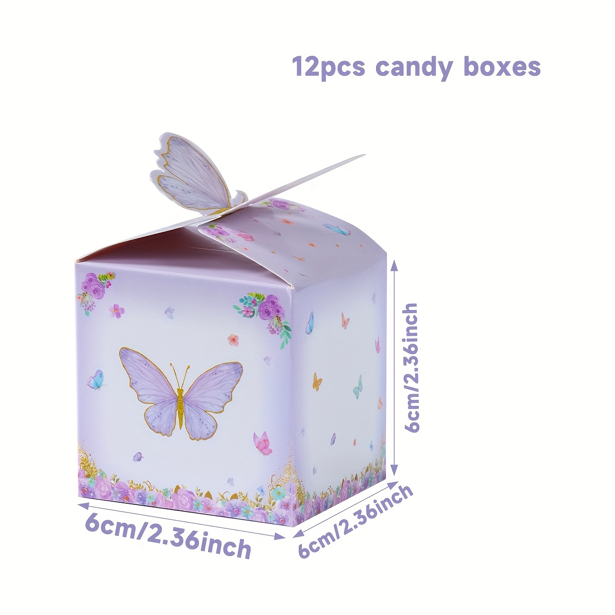 E-shop 12 Stück, Lila Schmetterling 3D Papierboxen, Happy Birthday Party Deko für Gäste, Hochzeits- Brautdusche Geschenke, Baby Shower Party