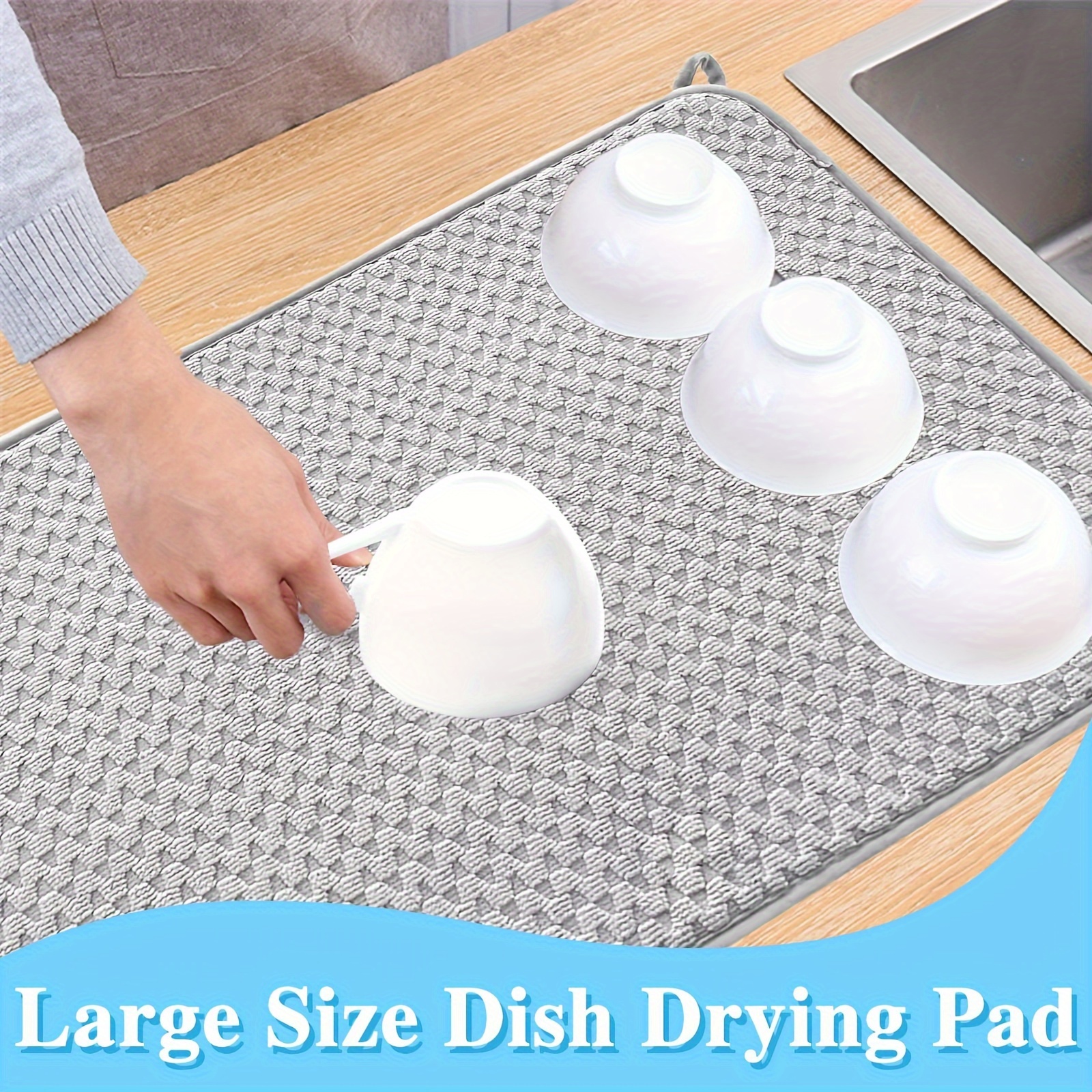 ultra absorbent microfiber dish drying mats quick dry Temu