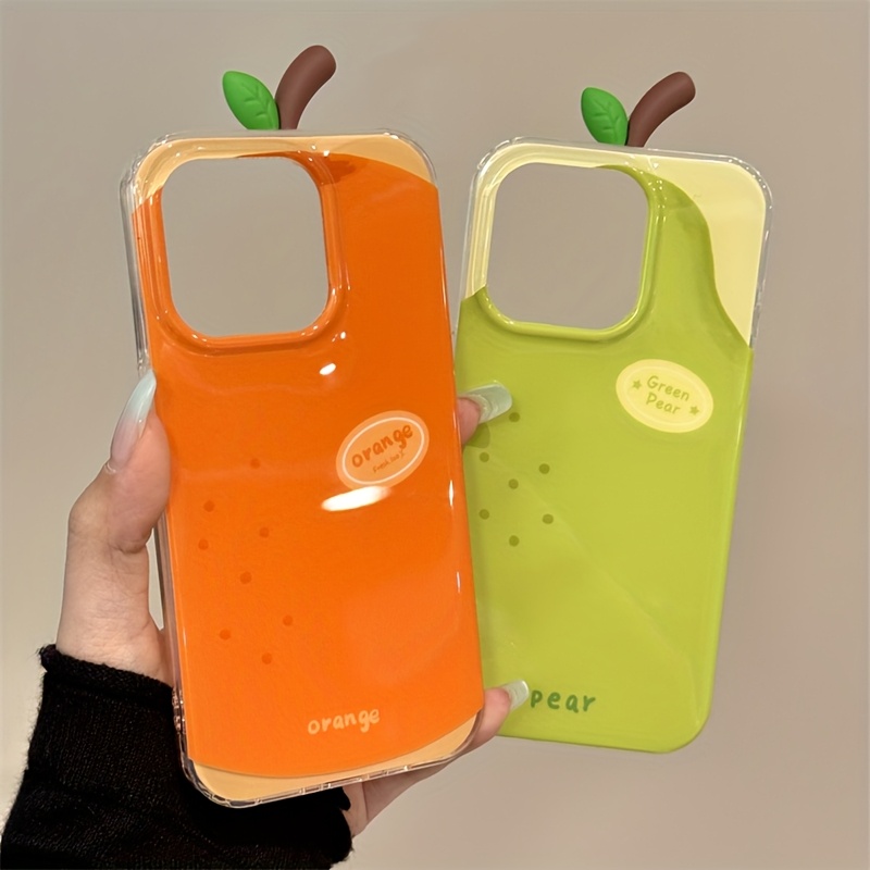 Phone Case - INS Creative Cute * Orange Pear Phone Case for Iphone 16 15 14  Plus 13 12 Pro Max 11 Korean Lovely 3D Fruit Soft Back Cover