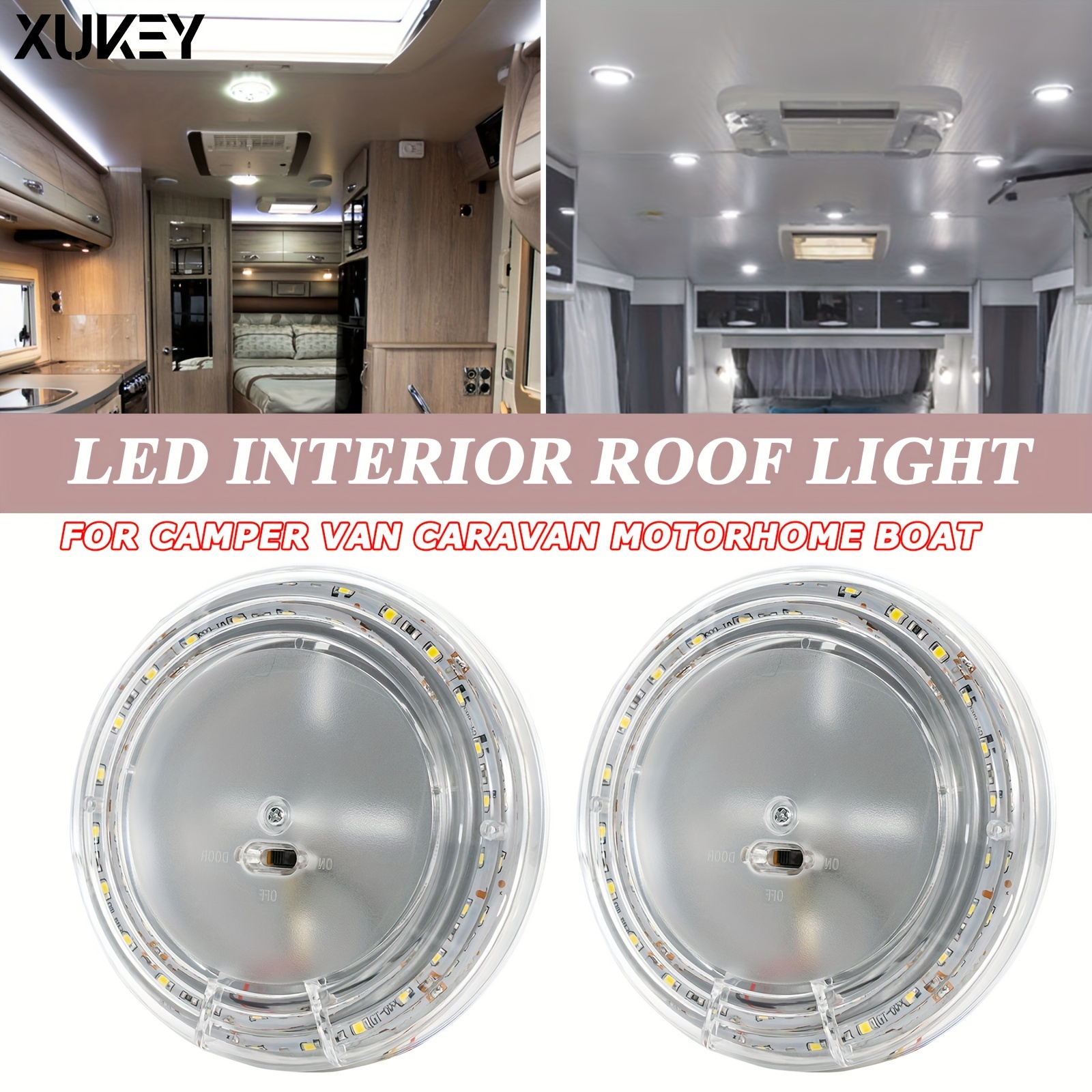 

2x 12v 24led Interior Light Rv Trailer Ceiling Lamp Car Boat Van Truck