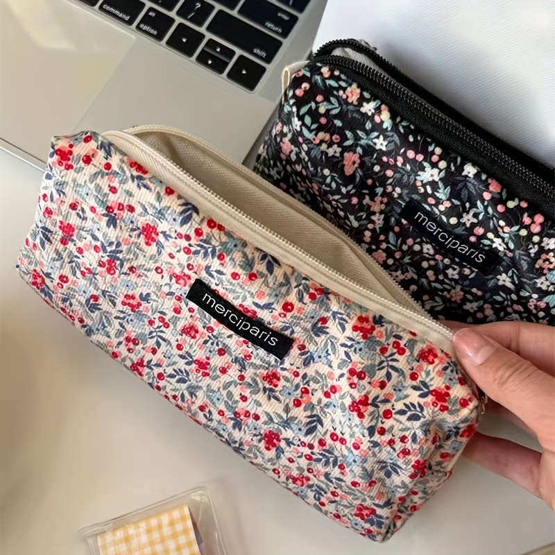 

Small Floral Large Capacity Pencil Case, Cosmetic Bag Storage Finishing Bag, Storage Bag Student Stationery Box