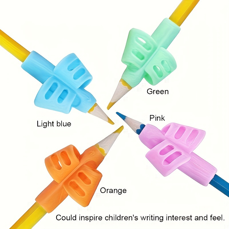 1pc/2pcs Two Finger Grips Silicone Learn Writing Tools Writing Pen Writing Correction Devices, Children Study Supplies For Children Halloween Christmas Gifts