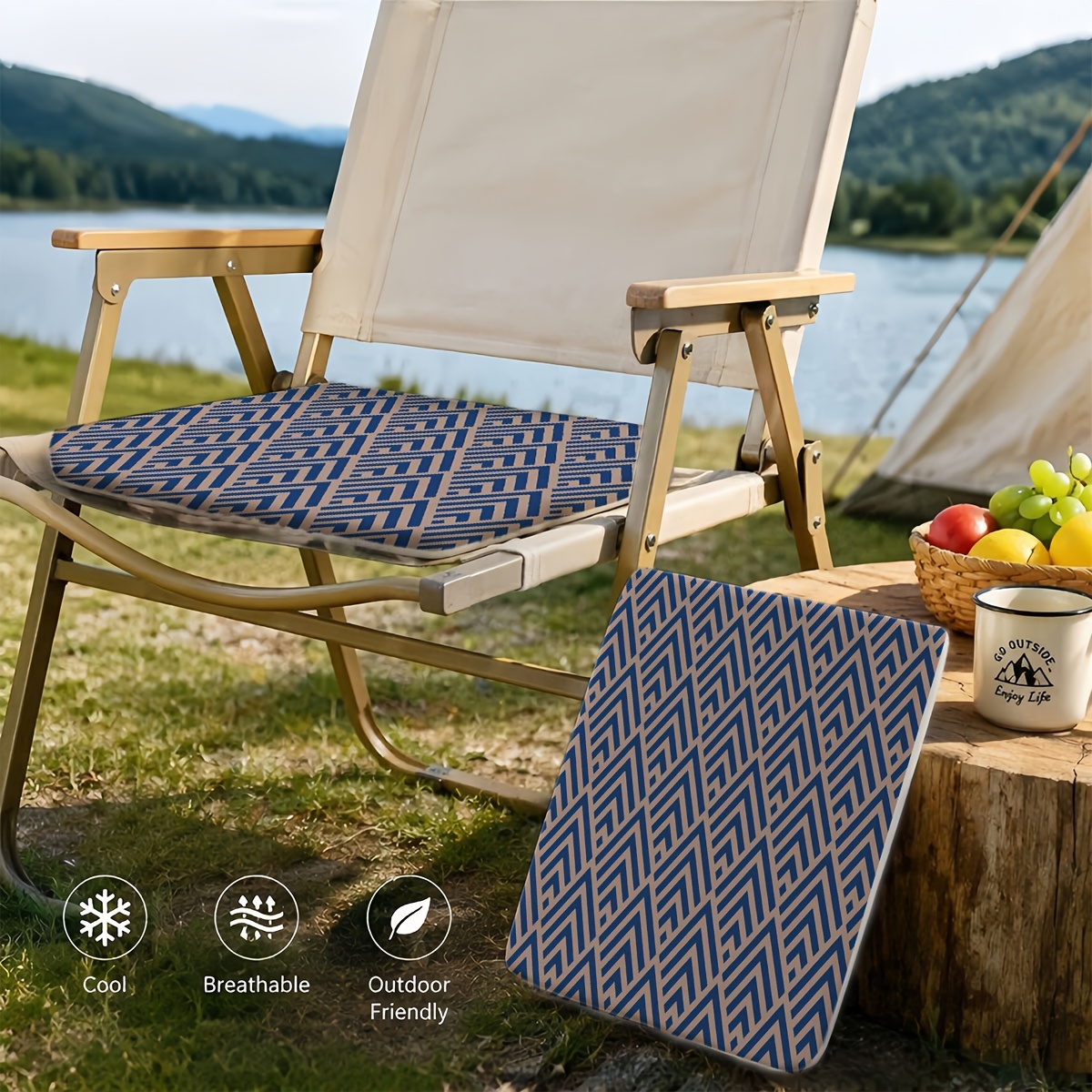 item picture honeycomb gel cushion for leisure chairs blue geometric pattern gel seat cushion outdoor gel cushion suitable for     etc garden chair cushion chair seat cushion cool and breathable for summer pressure relieving cushion