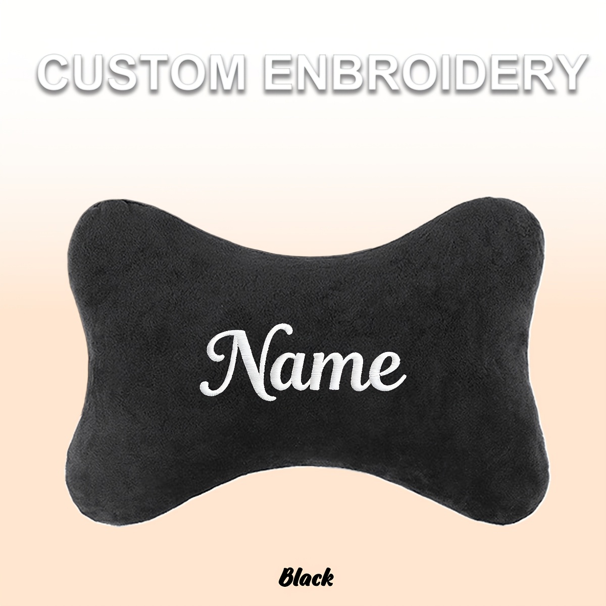 TEMU 1pc Travel Self-driving Cycling Head And Neck Pillow, Soft And Comfortable Shoulder And Neck Support Headrest, Customizable Personal Embroidery