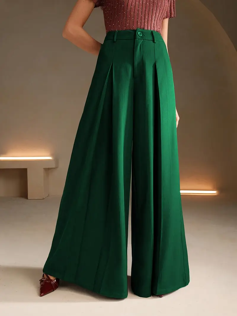womens simple elegant solid color wide leg pants women's - Temu womens simple elegant solid color wide leg pants women's - Temu