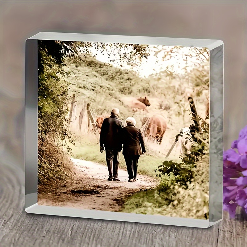 

1pc Personalized Full-frame Square Acrylic Photo Frame, Custom Picture , Transparent Display For