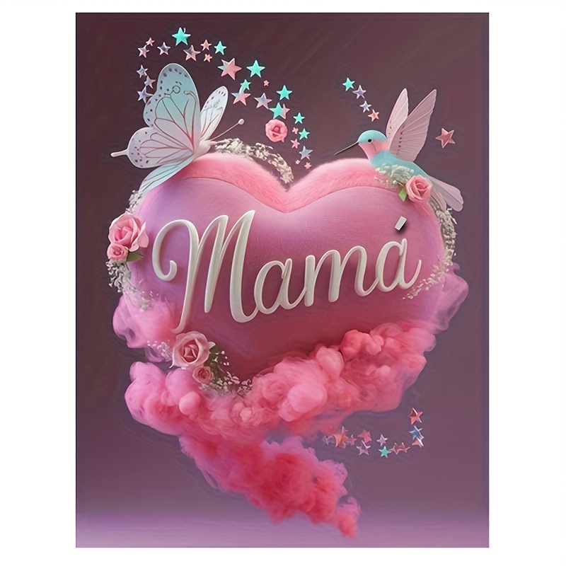 A Diamond Kit Mother's Day "" Heart Pattern Acrylic , Home Wall Decoration Gift Decoration, A Unique Craft Kit Without Frame For Mom