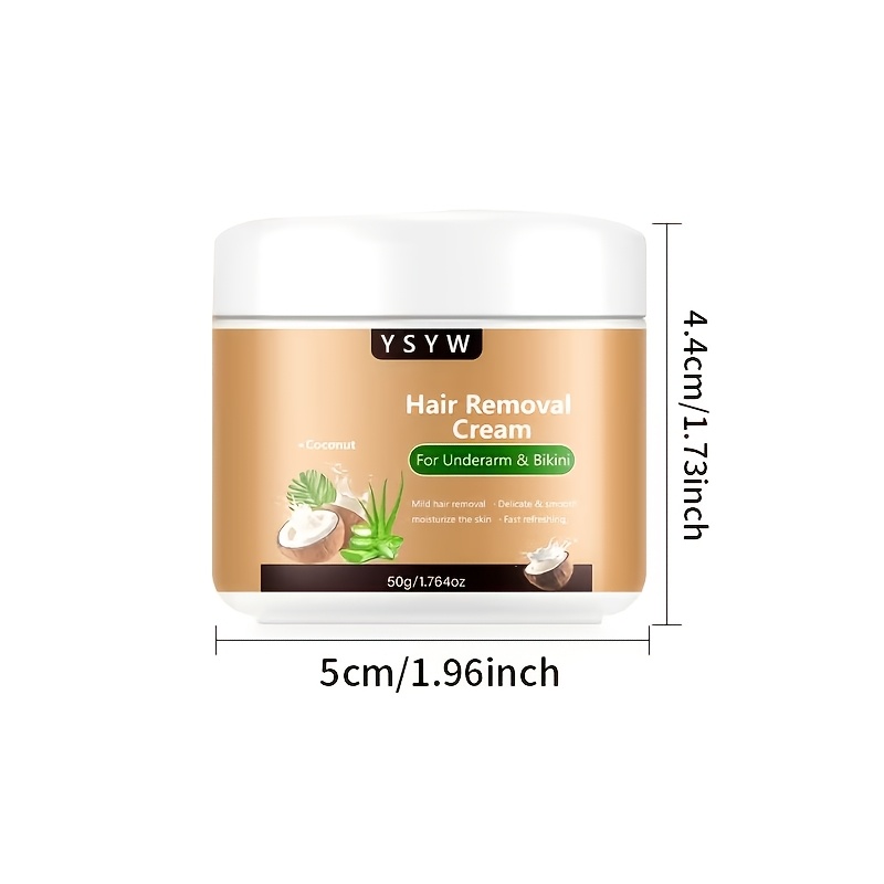 Image of Underarm And Bikini Area Hair Removal Cream - Enriched With Aloe And Coconut - Fast Gentle Formula, Skin - Ideal For Sensitive Areas, , And Legs - For Summer