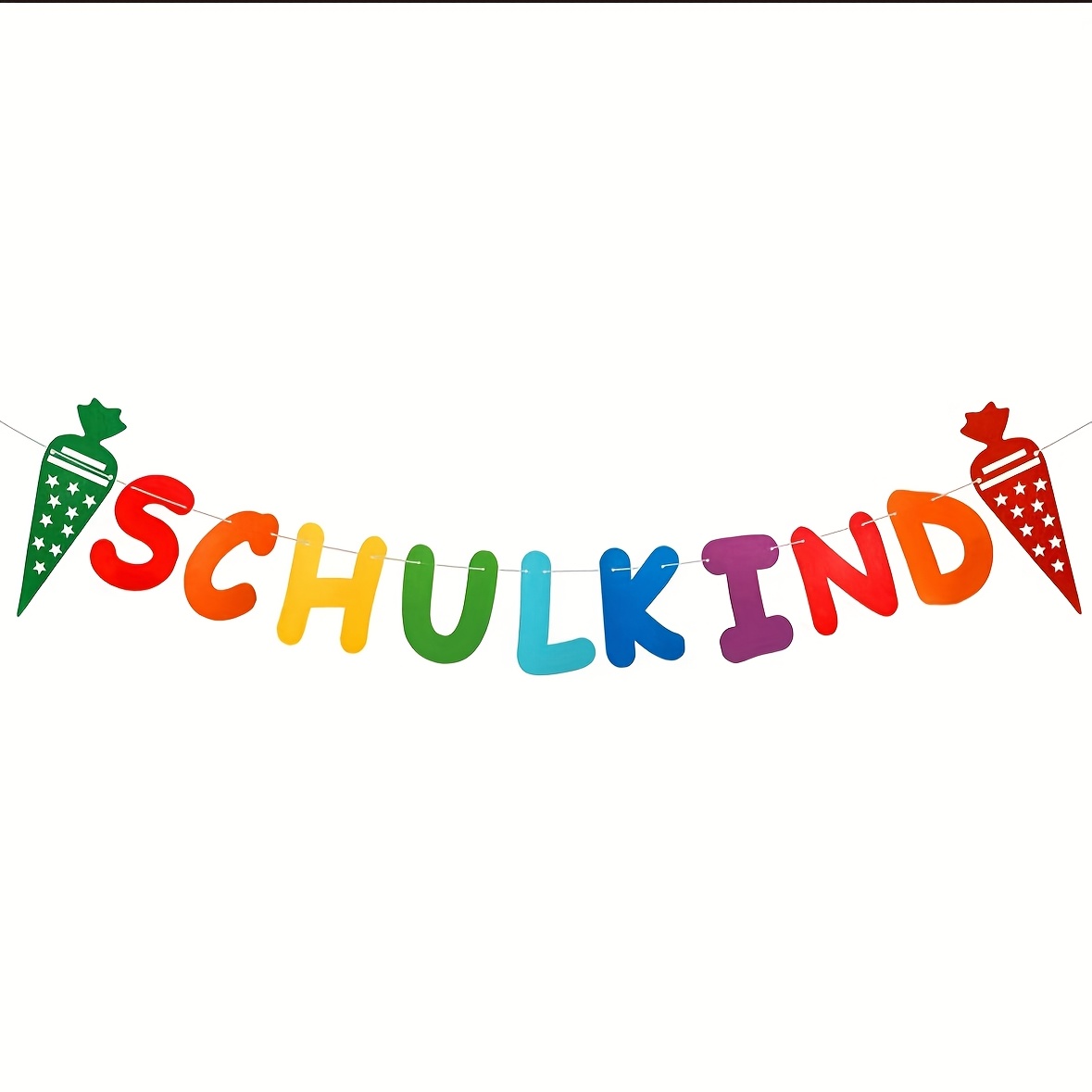 Image of Schulkind Girlande Bunt - Colorful Felt Back To School Banner With & , No Electricity Needed For Classroom, Party, Or Room Decor, Back To School Decorations, Classroom Decor, Design, Felt Construction