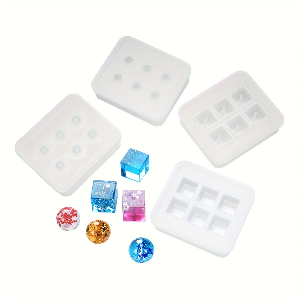 4pcs Ball Bead Making Silicone Mold, Suitable For Epoxy Resin Bracelets, Necklaces, Keychains, Pendants, Jewelry Making