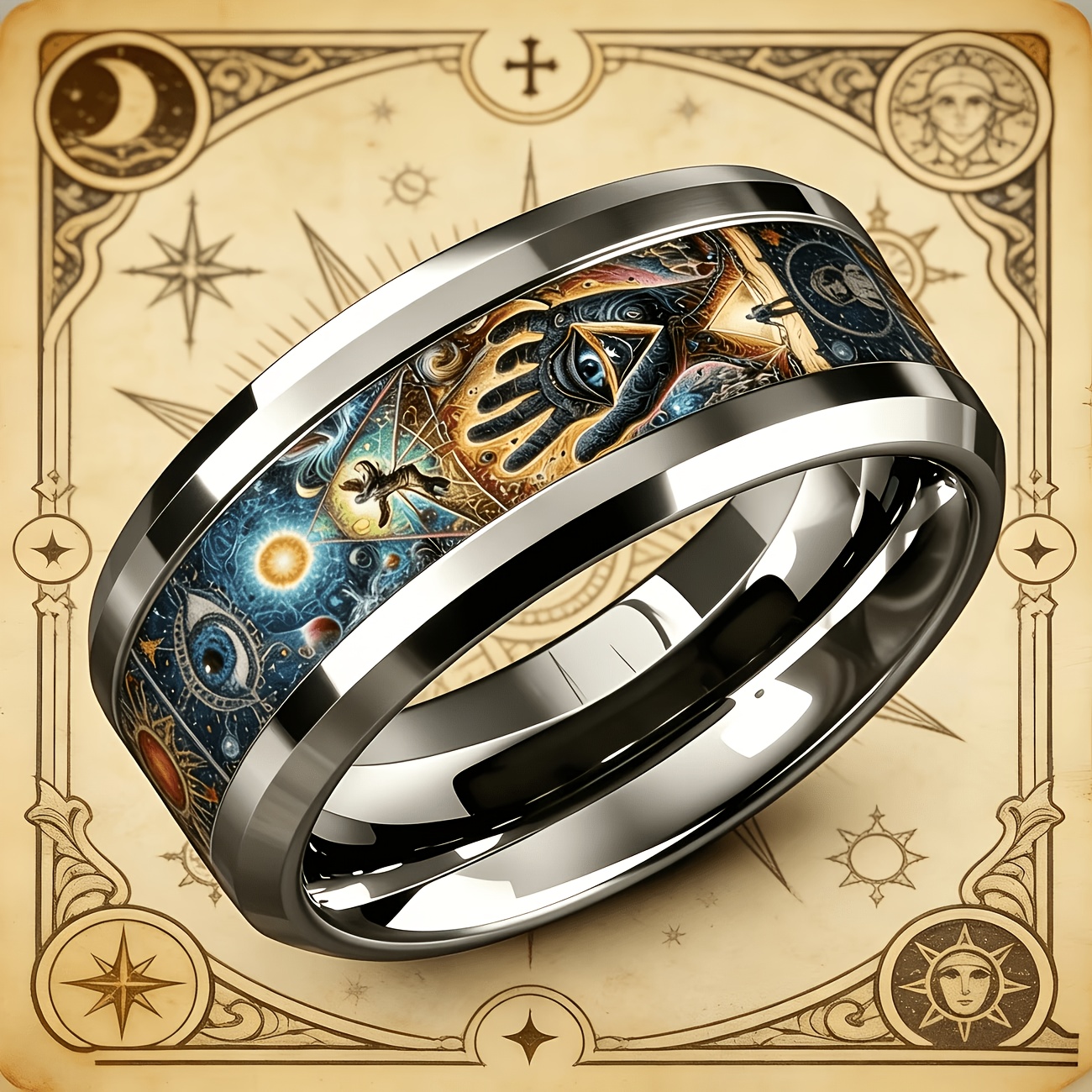 Men's Retro Stainless Steel Ring, Personalized Gift