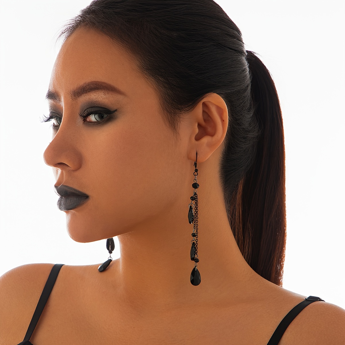 Gothic Crystal Tassel Dangle Earrings for All Seasons