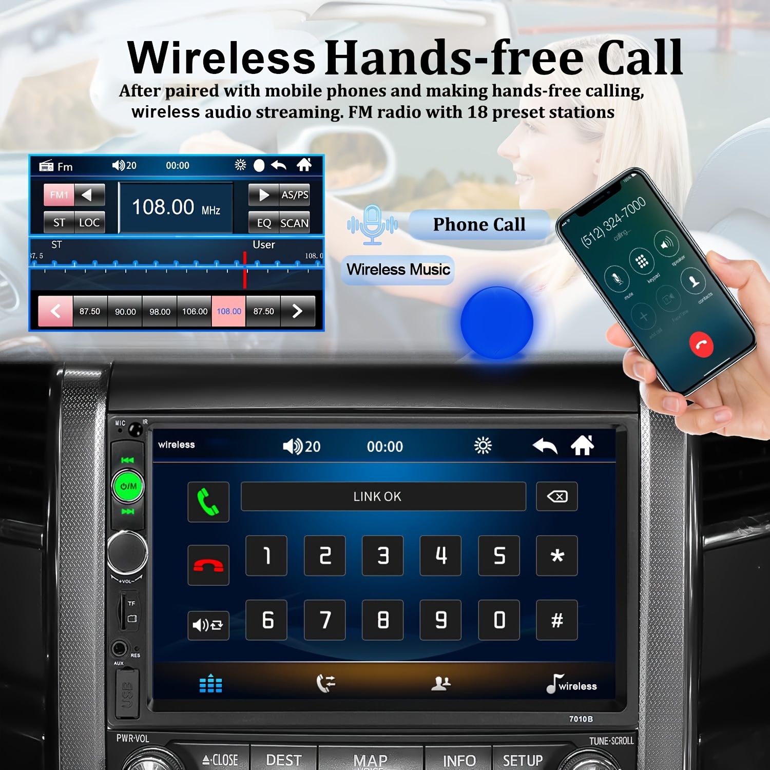 2 Din Car Stereo Backup Camera Touch Screen Mp5 Player Temu New Zealand