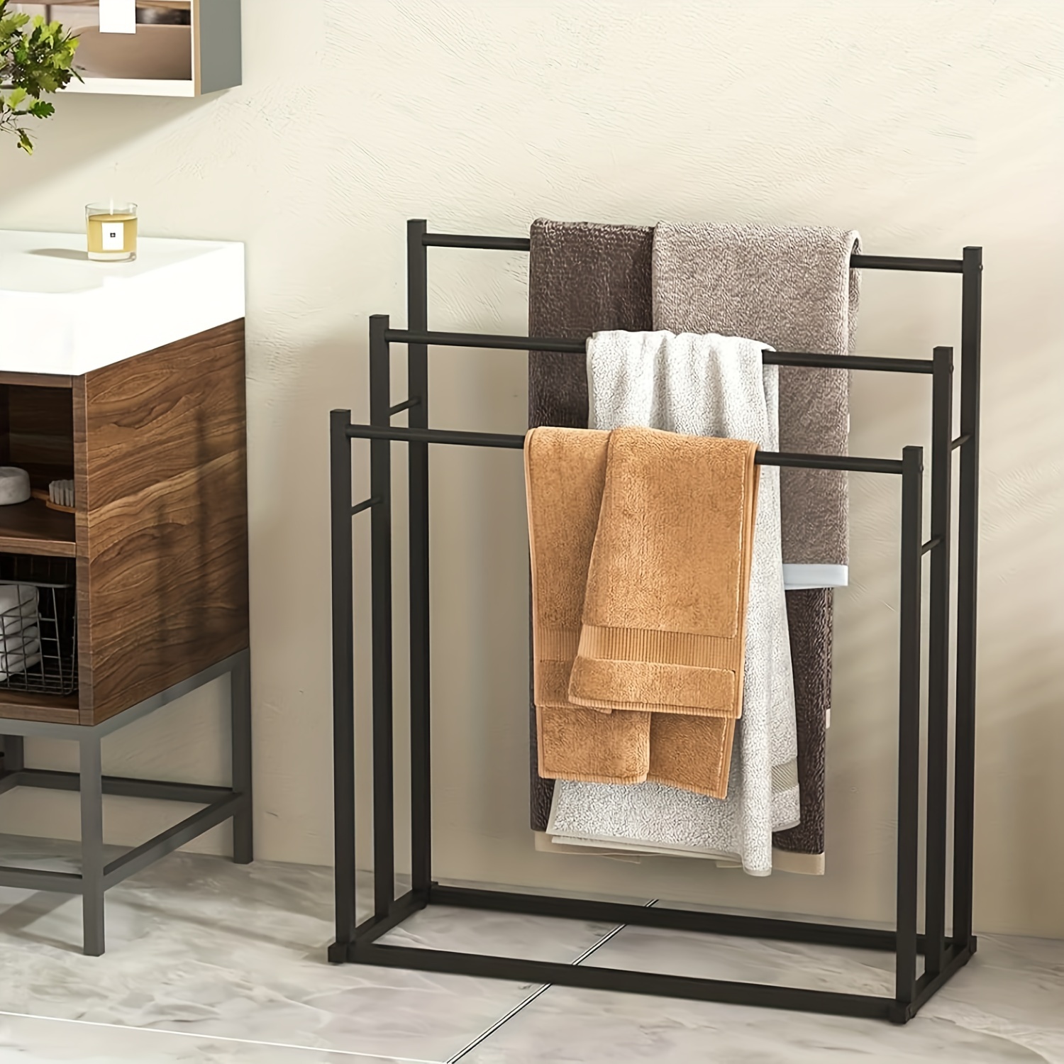 tiers towel racks bathroom metal towel rack standing Temu